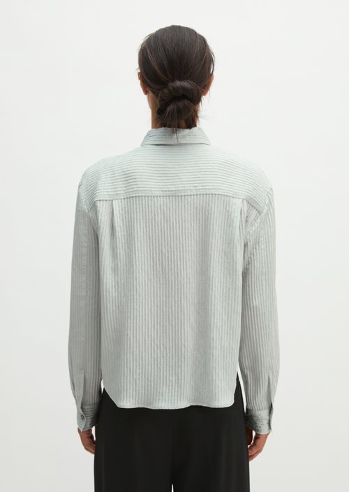 Oversized Striped Blouse — Frosty Blue