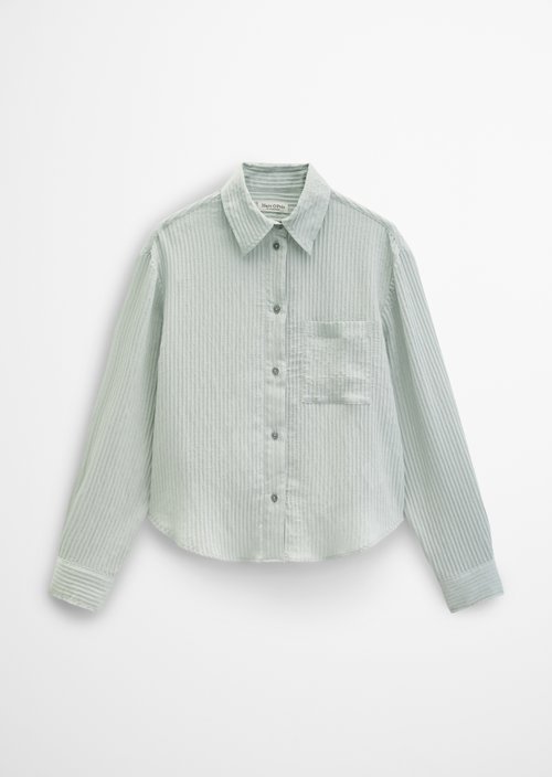 Oversized Striped Blouse — Frosty Blue