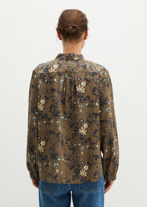 Loose-fitting printed blouse — Medium Brown