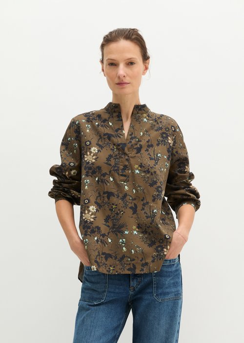 Loose-fitting printed blouse — Medium Brown