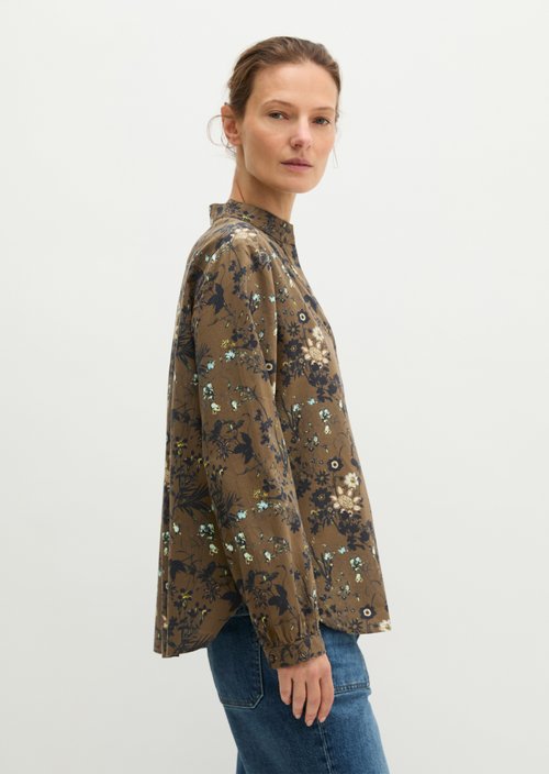 Loose-fitting printed blouse — Medium Brown