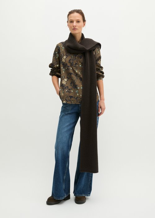 Loose-fitting printed blouse — Medium Brown