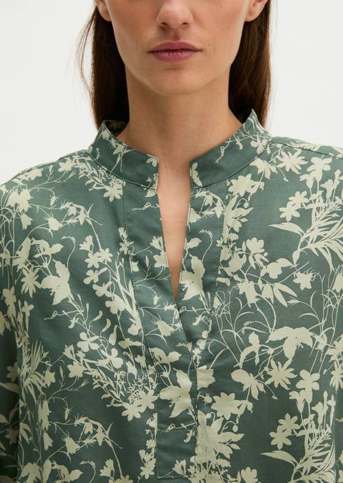 Loose-fitting printed blouse Light Green in detail view