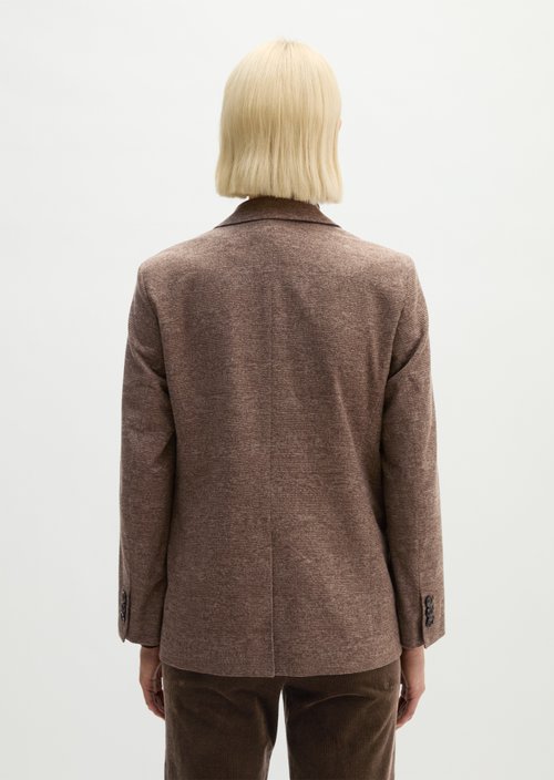 Regular-Fit Glen Check Blazer — Dark Brown