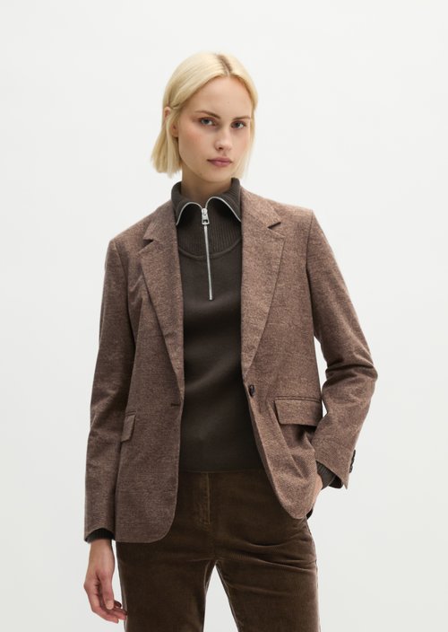 Regular-Fit Glen Check Blazer — Dark Brown