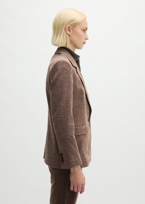 Regular-Fit Glen Check Blazer — Dark Brown
