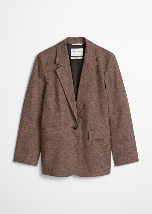 Regular-Fit Glen Check Blazer — Dark Brown