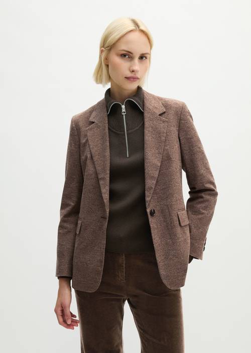 Glencheck-blazer, regular Dark Brown in vooraanzicht