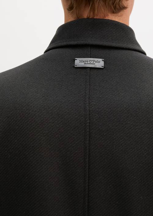 Regular-Fit Wool Jacket Black in detail view