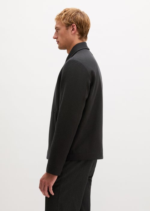 Regular-Fit Wool Jacket — Black