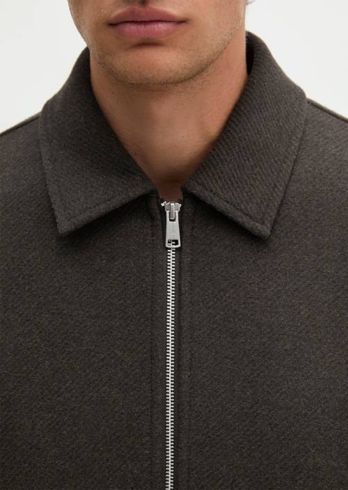 Regular-Fit Wool Jacket Wooden Earth in detail view