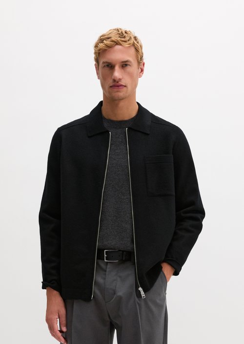 Overshirt cardigan regular — Black