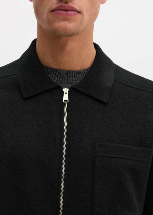 Cardigan overhirt regular Black en vue détaillée