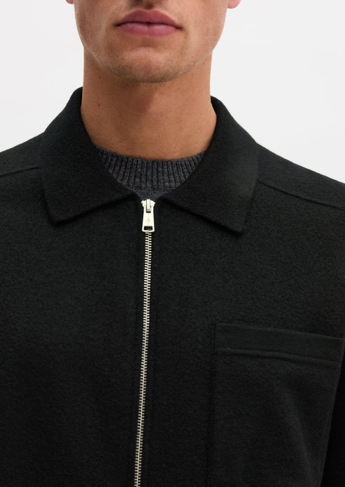 Overshirt cardigan regular — Black