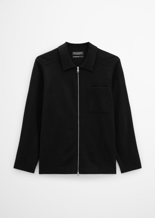 Overshirt cardigan regular — Black