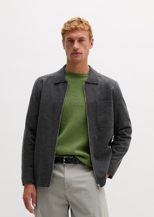 Overshirt cardigan regular — Dark Grey Melange