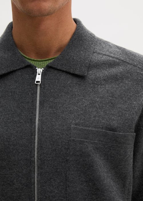 Overshirt cardigan regular — Dark Grey Melange