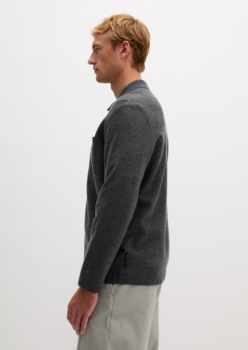 Overshirt cardigan regular — Dark Grey Melange