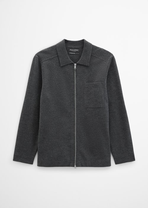 Overshirt cardigan regular — Dark Grey Melange