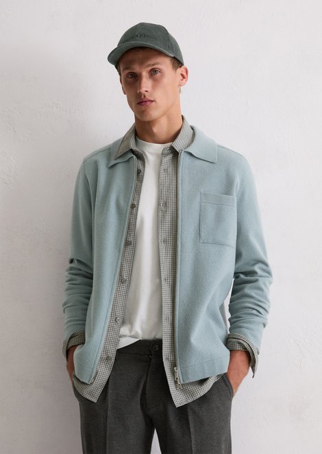 Marc O'Polo Overhemd vest regular, Heren, grijs, S, 88% Ruw wol, 12% Polyamide