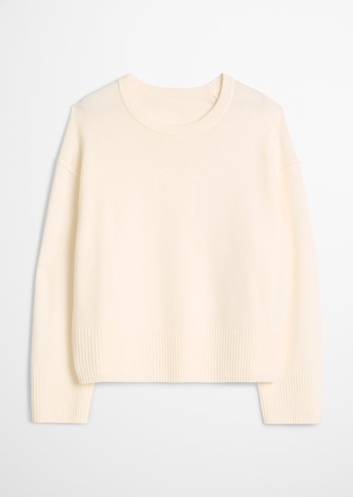 Oversized Merino Knit Sweater — White Blush