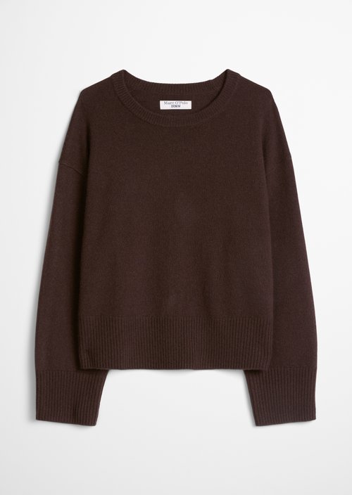 Oversized Merino Knit Sweater — Espresso Brown