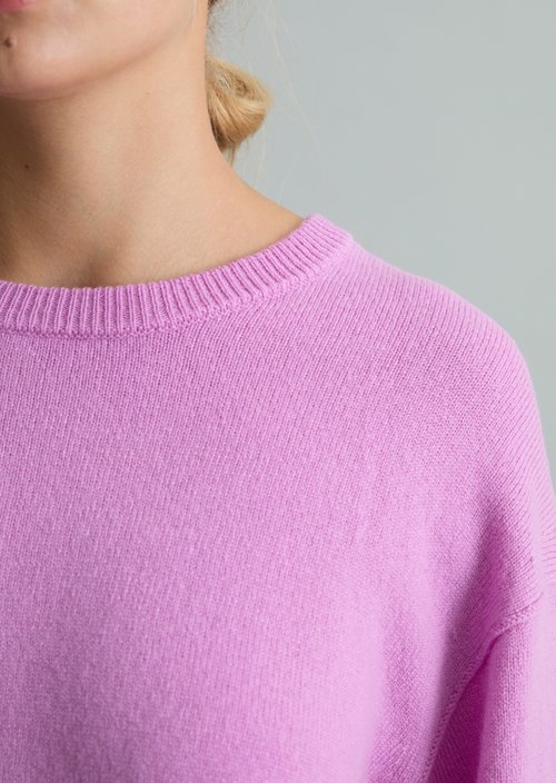 Oversized Merino Knit Sweater — Smoky Grape