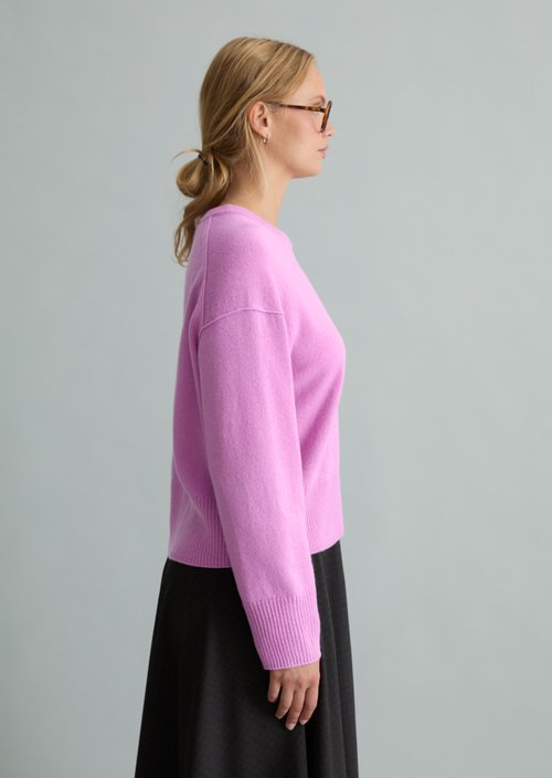 Oversized Merino Knit Sweater — Smoky Grape