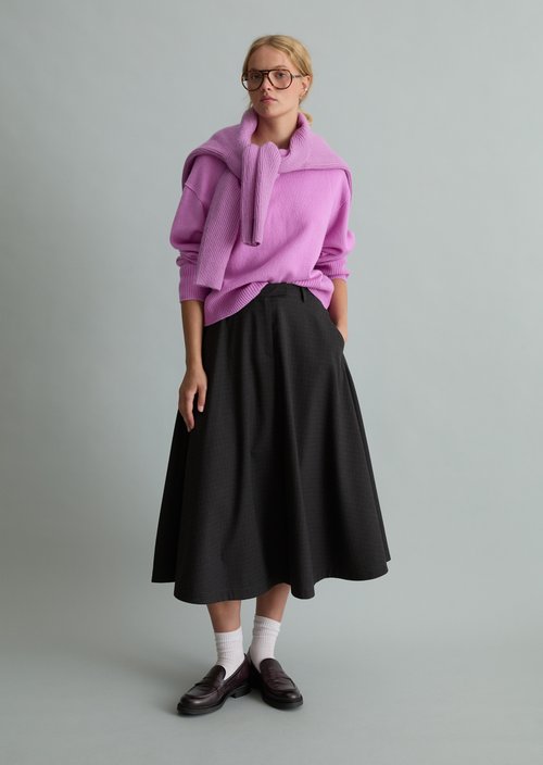 Oversized Merino Knit Sweater — Smoky Grape
