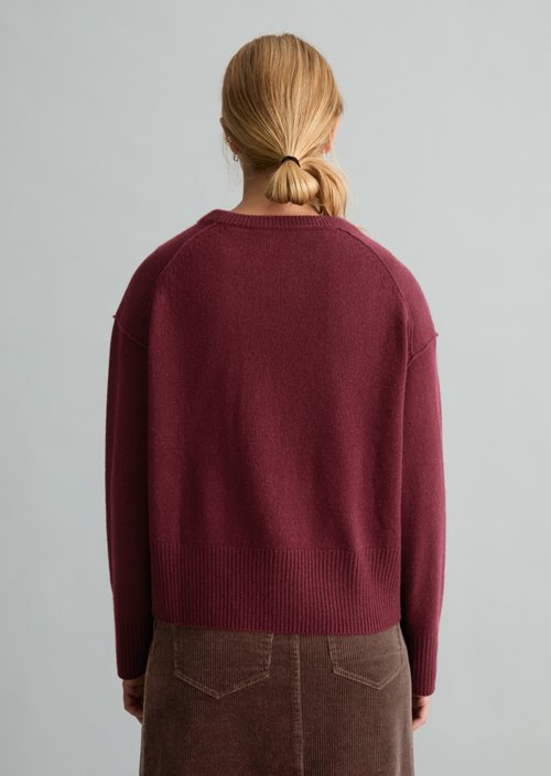 Oversized Merino Knit Sweater — Deep Burgundy