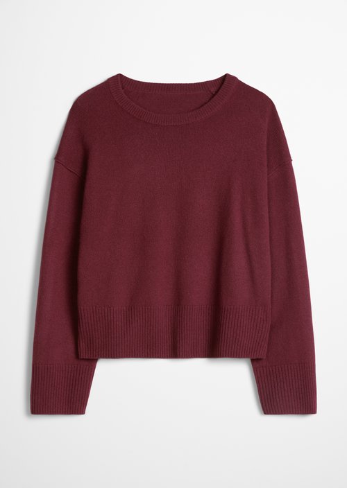 Oversized Merino Knit Sweater — Deep Burgundy