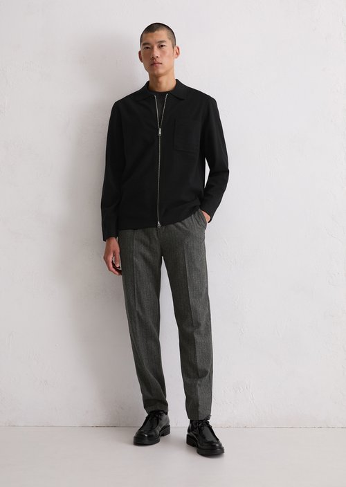 Overshirt cardigan regular — Black