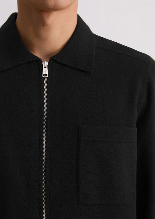 Overshirt cardigan regular — Black