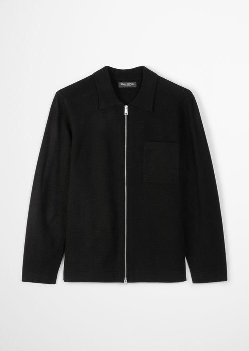 Overshirt cardigan regular — Black