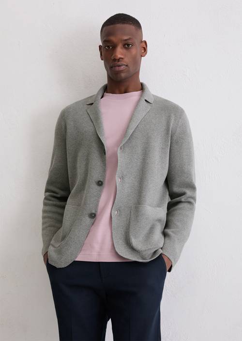 Veste en tricot regular Cloudy Grey Melange in Frontalansicht