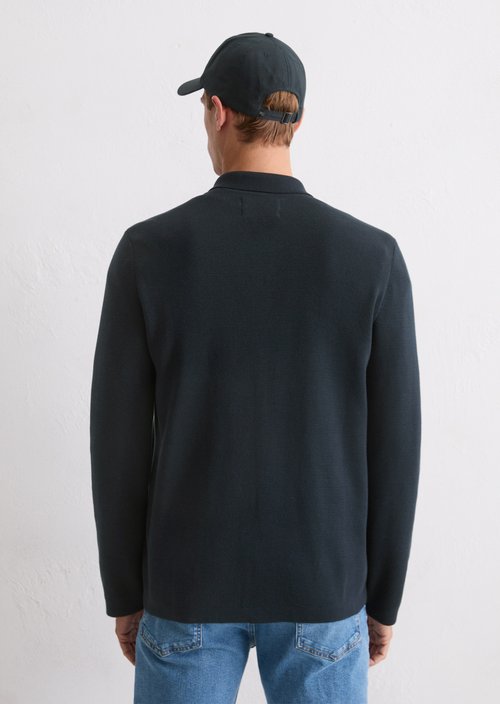 Regular knit overshirt — Dark Navy