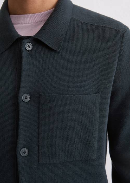 Strick-Overshirt regular Dark Navy in Detailansicht