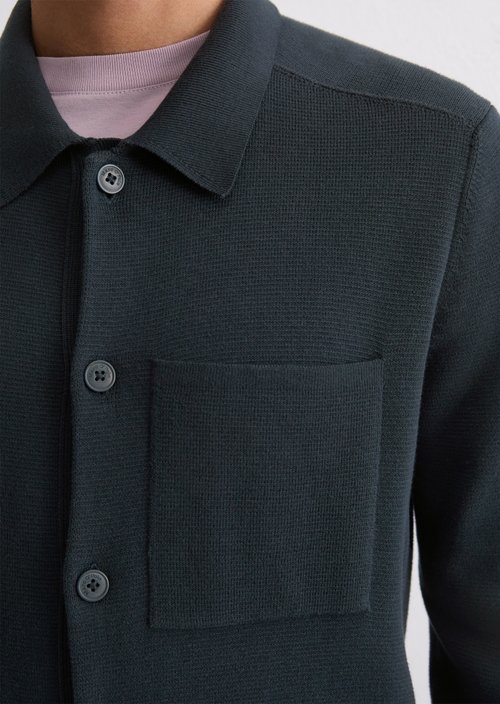 Regular knit overshirt — Dark Navy
