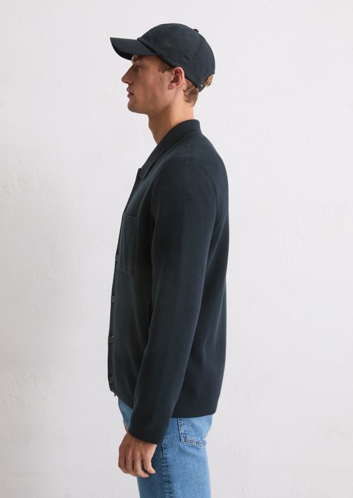 Regular knit overshirt — Dark Navy