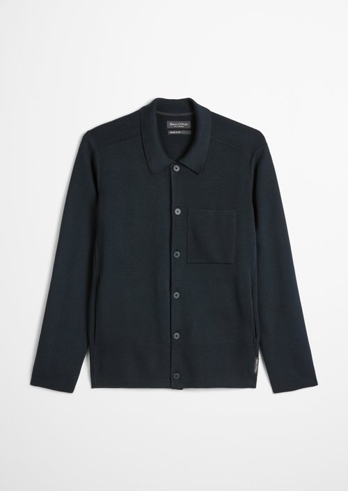 Regular knit overshirt — Dark Navy