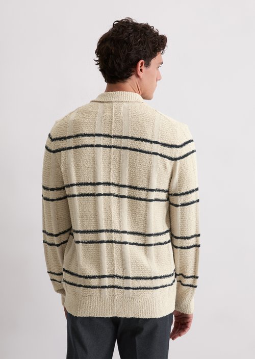 Cardigan with regular collar — Medium Beige