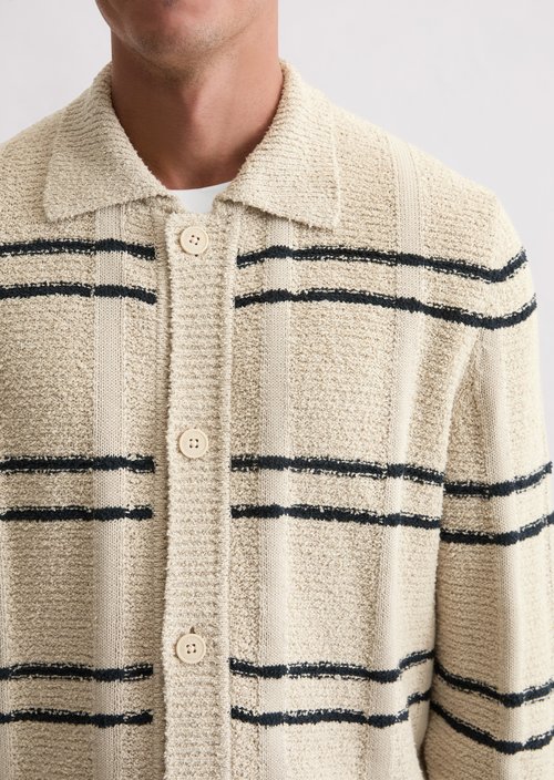 Cardigan with regular collar — Medium Beige