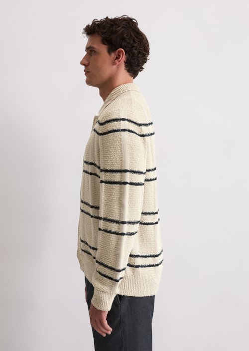 Cardigan with regular collar — Medium Beige
