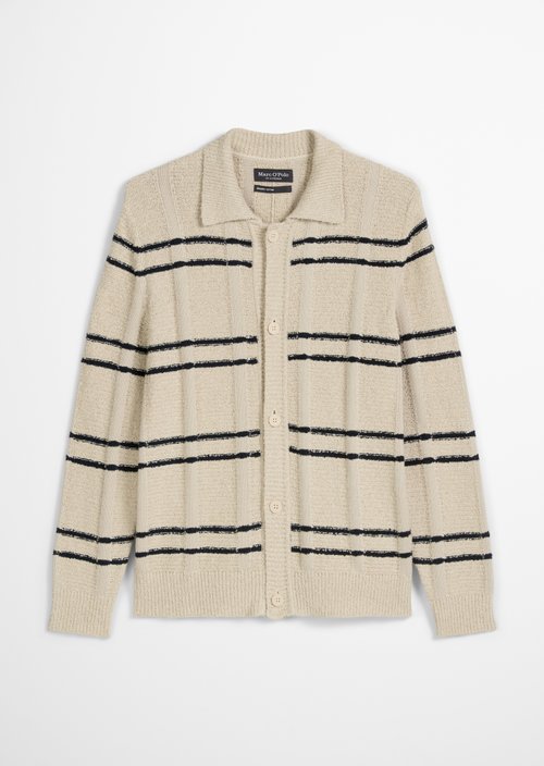 Cardigan with regular collar — Medium Beige