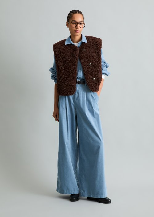 Teddy Vest, Regular — Espresso Brown