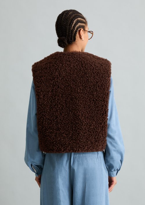 Teddy Vest, Regular — Espresso Brown