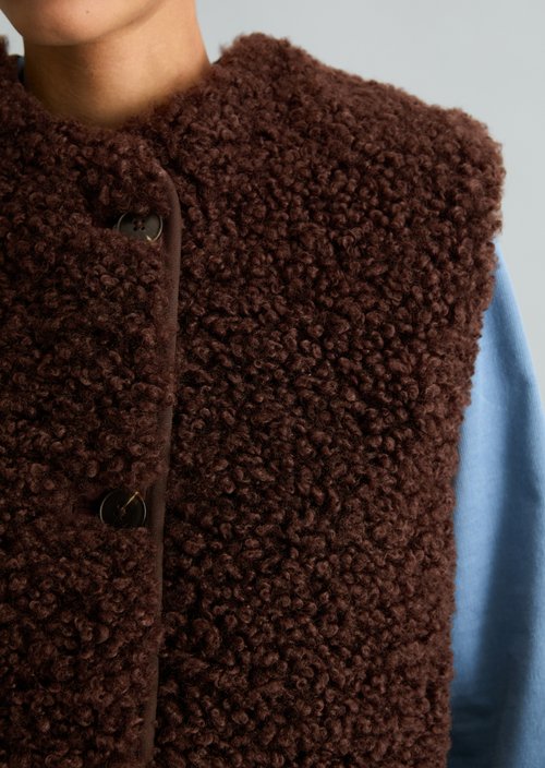 Teddy Vest, Regular — Espresso Brown