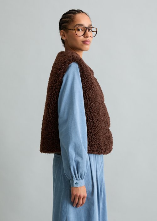 Teddy Vest, Regular — Espresso Brown