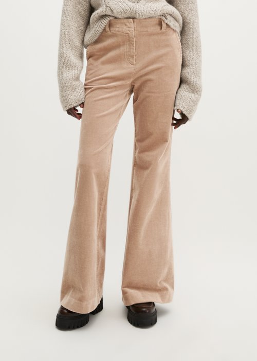 Flared corduroy pants — Earthy Taupe