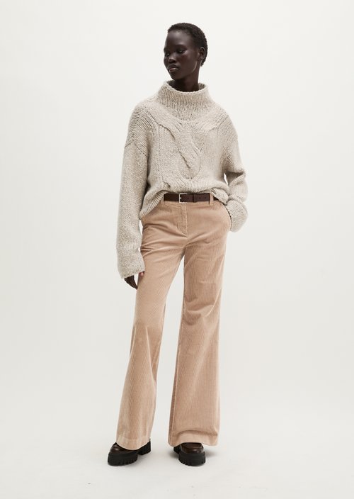 Flared corduroy pants — Earthy Taupe